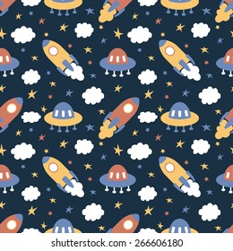 Baby seamless pattern with transport