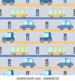 Baby seamless pattern with transport