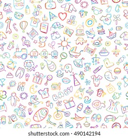 Baby seamless pattern for your design. Vector illustration