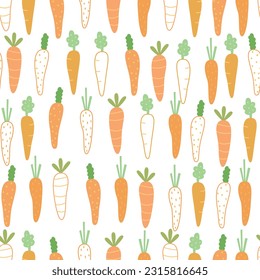 Baby seamless patterns carrot background. Designs used for newborn apparel, textiles, and wallpaper