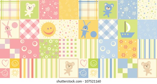 Bebé sin costura. Conjunto de pautas infantiles para niños y niñas