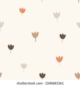 Baby seamless vector pattern. Tiny  flowers on milk background. Creative scandinavian kids texture for fabric, textile, wallpaper, apparel.  