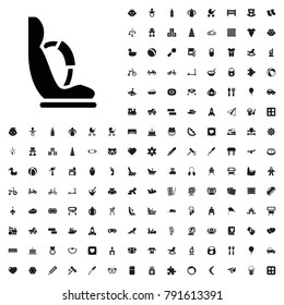 Baby seat in car icon illustration. baby icons vector set.