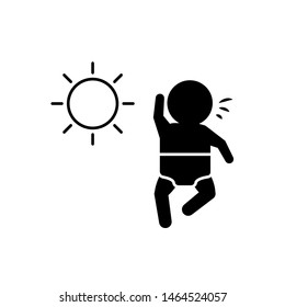Baby sensitive to sun icon. Element of baby icon