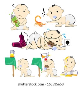 Baby Set Pack Hazard Danger Cartoon