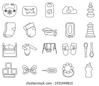 icono de tipo vector conjunto de bebé