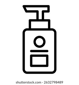 Baby shampoo container icon Black and white outline vector