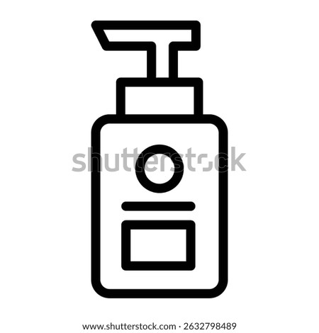 Baby shampoo container icon Black and white outline vector