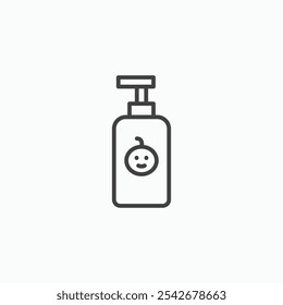 Baby shampoo icon set in black color