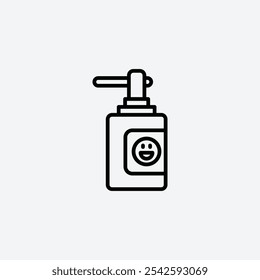 Baby shampoo icon in stroke line.