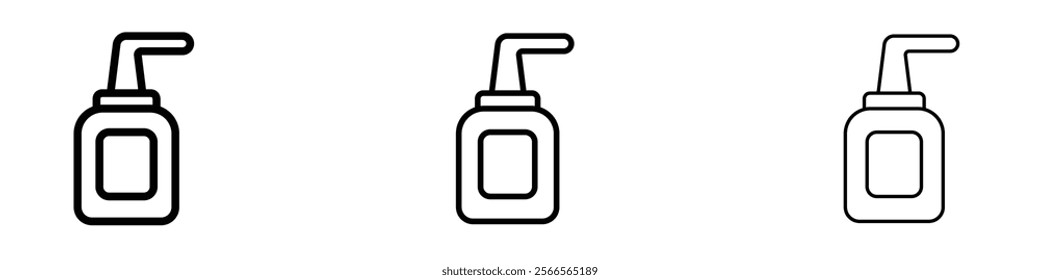 Baby shampoo icon in tree different line stroke sizes.