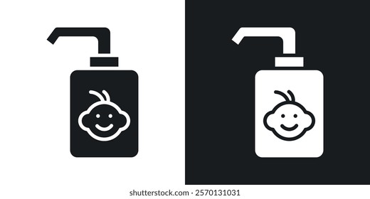 Baby shampoo icons in flat syle