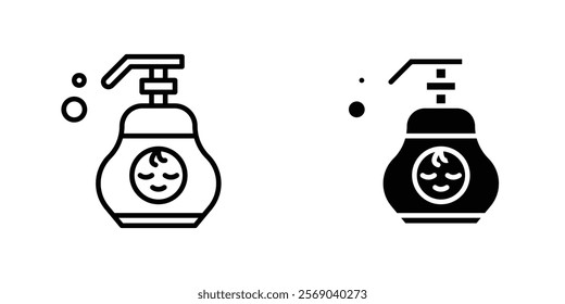 Baby shampoo icons vector graphic pack