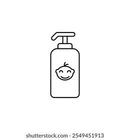 Icono de Vector de champú para bebés con estilo delineado.