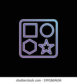 Baby Shape Box Toy blue gradient vector icon