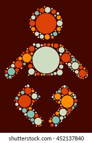 baby shape vector design by color point