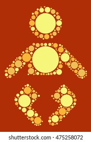 baby shape vector design by color point