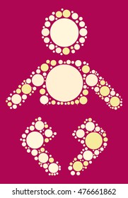 baby shape vector design by color point