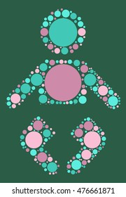 baby shape vector design by color point