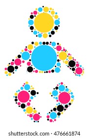 baby shape vector design by color point