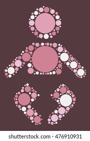 baby shape vector design by color point