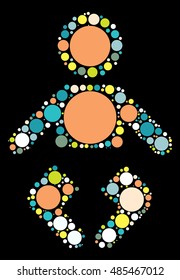 baby shape vector design by color point