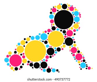 baby shape vector design by color point