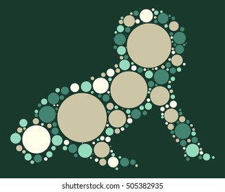 baby shape vector design by color point