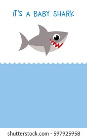 it is a baby shark baby arrival card vector