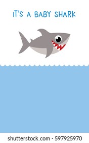 it is a baby shark baby arrival card vector