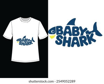 Baby Shark Doo Doo Crianças Tipografia T-Shirt Design