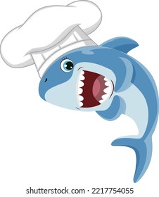 Baby shark funny cartoon vector art and illustration