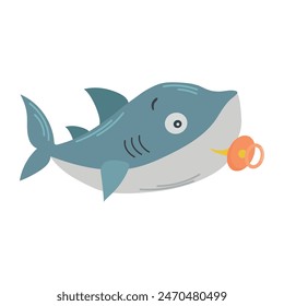 Baby shark icon clipart avatar logotype isolated vector illustration