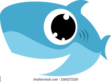 Baby shark, illustration, vector on white background.