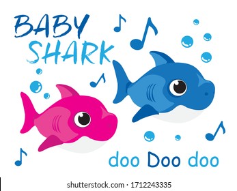 Baby Shark And Sister Illustration