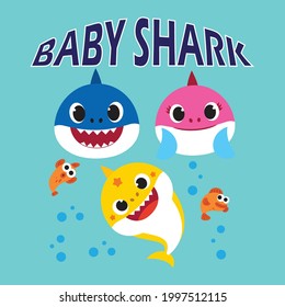 Baby Shark Swiming Very Happy Impressive Template Design