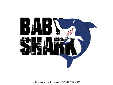 baby shark vector design hand drawn