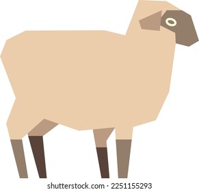 Baby sheep icon. Funny farm animal in polygonal style