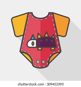 baby shirt flat icon with long shadow, EPS 10