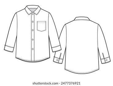 Baby Shirt flat sketch, fashion template