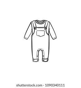Baby shirt and pants hand drawn outline doodle icon. Baby clothing apparel set of shirt and pants vector sketch illustration for print, web, mobile and infographics isolated on white background.