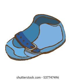 baby shoe for boy icon over white background. colorful design. vector illustration