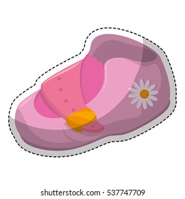 baby shoe for girl icon over white background. colorful design. vector illustration
