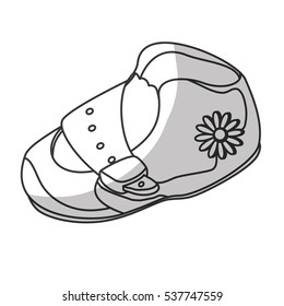 baby shoe icon over white background. vector illustraiton