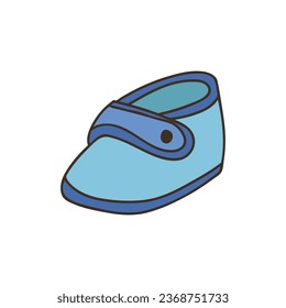 Baby shoes colorful doodle illustration in vector. Colorful baby shoe icon in vector