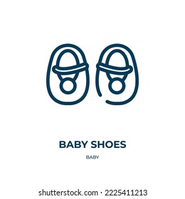 Baby shoes icon. Linear vector illustration from baby collection. Outline baby shoes icon vector. Thin line symbol for use on web and mobile apps, logo, print media.