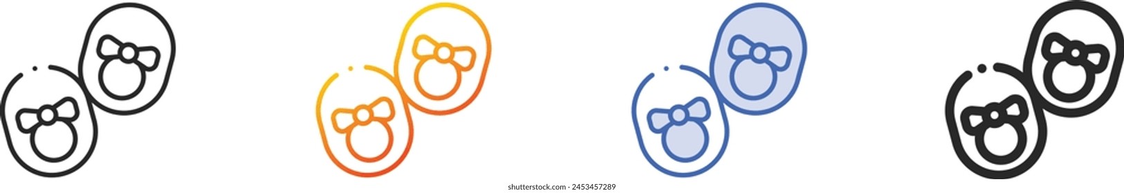 baby shoes icon.Thin Linear, Gradient, Blue Stroke and bold Style Design Isolated On White Background