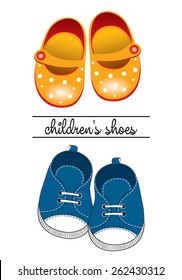 Baby shoes vector illustration