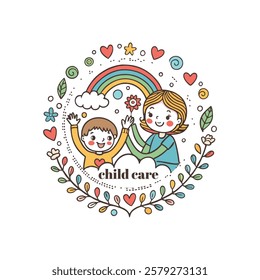 Baby shop child care day care school and kids logo day care create distinctive mother care vector eps logo design	