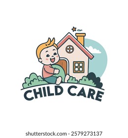 Baby shop child care day care school and kids logo day care create distinctive mother care vector eps logo design	